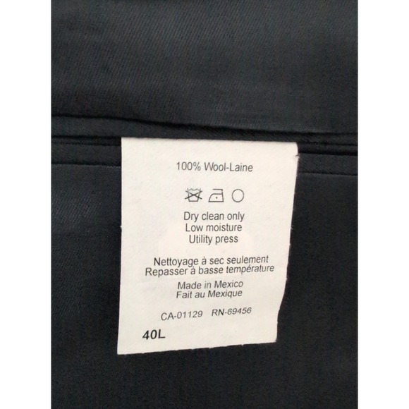 Calvin Klein Suit Mens 40L 34W Navy Pinstripe Wool‎ 2 Piece MLKA2 Malik NWT - Picture 14 of 14